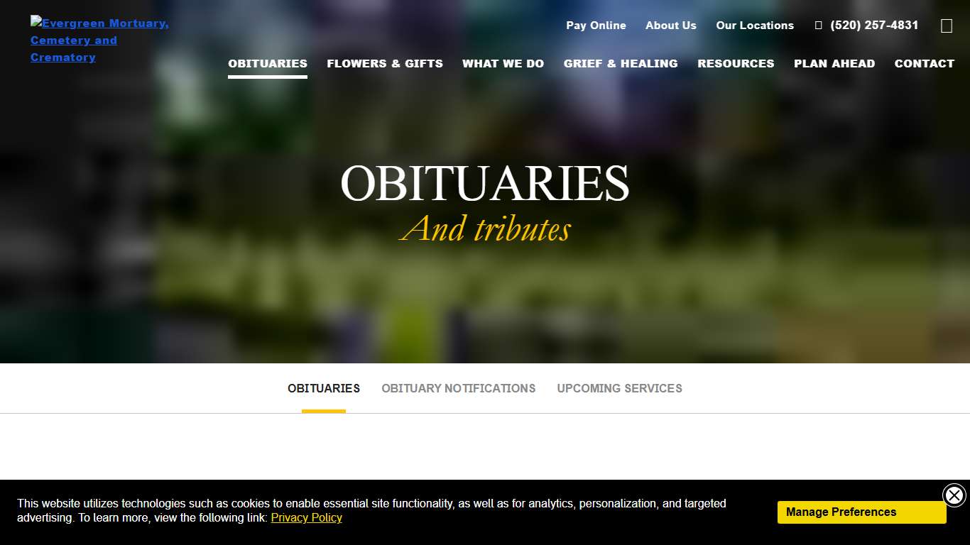 Obituaries in Tucson, Arizona Evergreen Funeral Home