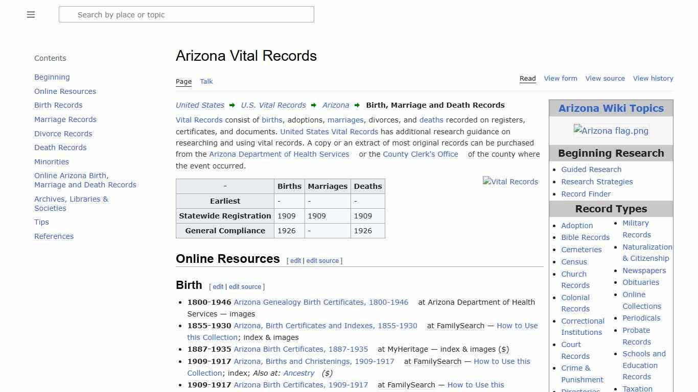Arizona Vital Records • FamilySearch